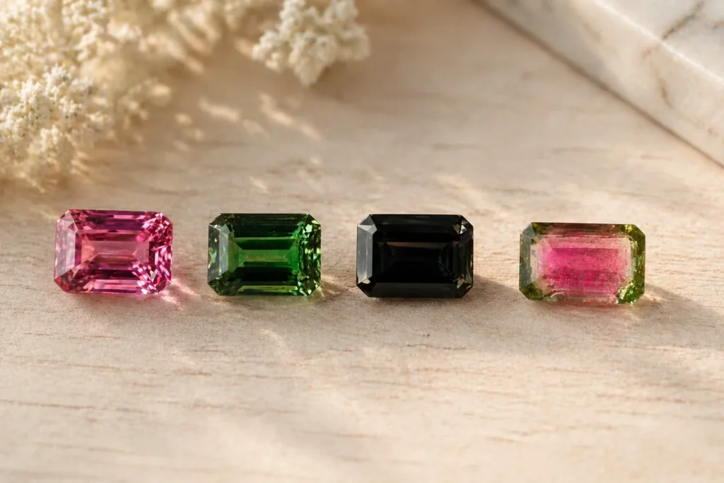 ourmaline colors and types pink tourmaline green tourmaline black tourmaline watermelon tourmaline